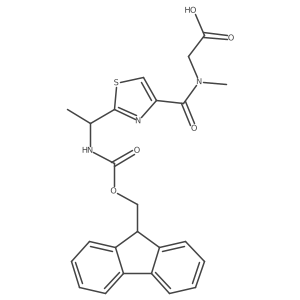 2-(1-{2-[1-({[(9H-fluoren-9-yl)methoxy]carbonyl}amino)ethyl]-1,3-thiazol-4-yl}-N-methylformamido)acetic acid Structure