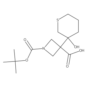 1-[(Tert-butoxy)carbonyl]-3-(3-hydroxythian-3-yl)azetidine-3-carboxylic acid结构式