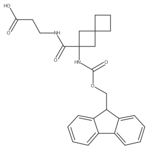 3-{[2-({[(9H-fluoren-9-yl)methoxy]carbonyl}amino)spiro[3.3]heptan-2-yl]formamido}propanoic acid结构式