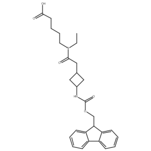 5-{N-ethyl-2-[3-({[(9H-fluoren-9-yl)methoxy]carbonyl}amino)cyclobutyl]acetamido}pentanoic acid结构式