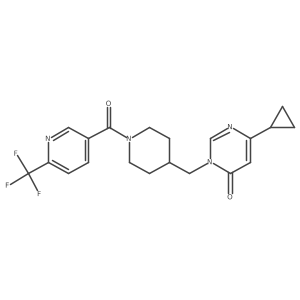 6-Cyclopropyl-3-({1-[6-(trifluoromethyl)pyridine-3-carbonyl]piperidin-4-yl}methyl)-3,4-dihydropyrimidin-4-one Structure