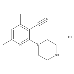 4,6-Dimethyl-2-piperazin-1-yl-nicotinonitrile hydrochloride Structure