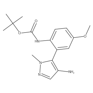 tert-butyl N-[2-(4-amino-1-methyl-1H-pyrazol-5-yl)-4-methoxyphenyl]carbamate Structure