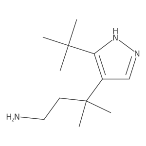 3-(3-tert-butyl-1H-pyrazol-4-yl)-3-methylbutan-1-amine结构式