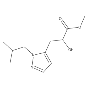 methyl 2-hydroxy-3-[1-(2-methylpropyl)-1H-pyrazol-5-yl]propanoate结构式