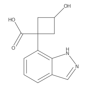 3-hydroxy-1-(1H-indazol-7-yl)cyclobutane-1-carboxylic acid Structure