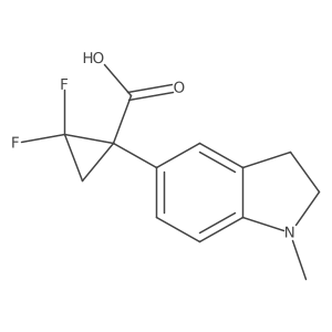 2,2-difluoro-1-(1-methyl-2,3-dihydro-1H-indol-5-yl)cyclopropane-1-carboxylic acid结构式