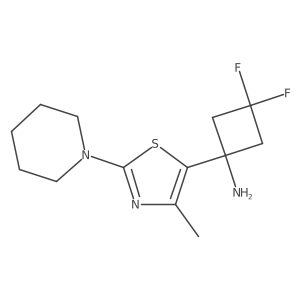 3,3-Difluoro-1-[4-methyl-2-(piperidin-1-yl)-1,3-thiazol-5-yl]cyclobutan-1-amine Structure