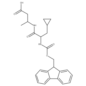 (3S)-3-[3-cyclopropyl-2-({[(9H-fluoren-9-yl)methoxy]carbonyl}amino)propanamido]butanoic acid结构式