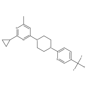 2-Cyclopropyl-4-methyl-6-{4-[5-(trifluoromethyl)pyridin-2-yl]piperazin-1-yl}pyrimidine结构式