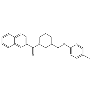 2-(3-{[(5-Methylpyrimidin-2-yl)oxy]methyl}piperidine-1-carbonyl)quinoxaline结构式