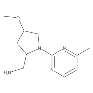 [(2R,4R)-4-methoxy-1-(4-methylpyrimidin-2-yl)pyrrolidin-2-yl]methanamine Structure