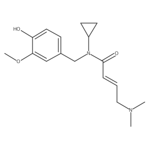 (E)-N-Cyclopropyl-4-(dimethylamino)-N-[(4-hydroxy-3-methoxyphenyl)methyl]but-2-enamide Structure
