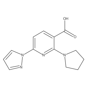 6-(1H-pyrazol-1-yl)-2-(pyrrolidin-1-yl)nicotinic acid结构式