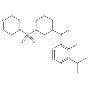 5-Fluoro-N-methyl-N-(1-morpholin-4-ylsulfonylpiperidin-3-yl)-6-propan-2-ylpyrimidin-4-amine结构式