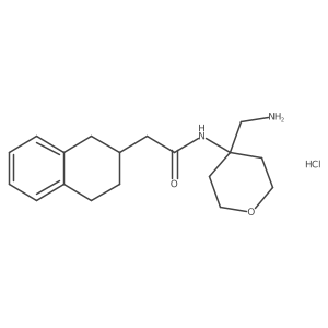 N-[4-(aminomethyl)oxan-4-yl]-2-(1,2,3,4-tetrahydronaphthalen-2-yl)acetamide hydrochloride结构式