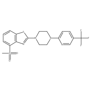4-Methanesulfonyl-2-{4-[5-(trifluoromethyl)pyridin-2-yl]piperazin-1-yl}-1,3-benzothiazole结构式
