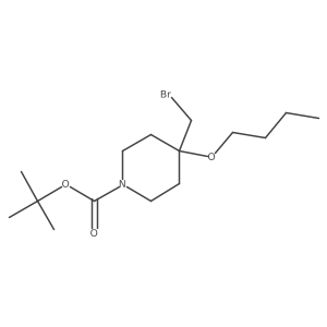Tert-butyl 4-(bromomethyl)-4-butoxypiperidine-1-carboxylate结构式