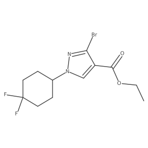 Ethyl 3-bromo-1-(4,4-difluorocyclohexyl)-1H-pyrazole-4-carboxylate结构式