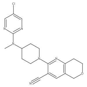 2-{4-[(5-chloropyrimidin-2-yl)(methyl)amino]piperidin-1-yl}-5H,7H,8H-pyrano[4,3-b]pyridine-3-carbonitrile Structure