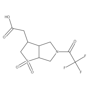 rac-2-[(3R,3aS,6aS)-1,1-dioxo-5-(2,2,2-trifluoroacetyl)-hexahydro-2H-1lambda6-thieno[2,3-c]pyrrol-3-yl]acetic acid结构式