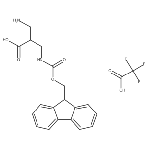 3-amino-2-[({[(9H-fluoren-9-yl)methoxy]carbonyl}amino)methyl]propanoic acid, trifluoroacetic acid结构式