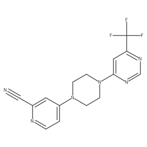 4-{4-[6-(Trifluoromethyl)pyrimidin-4-yl]piperazin-1-yl}pyridine-2-carbonitrile结构式