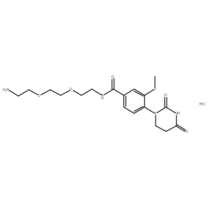 N-{2-[2-(2-aminoethoxy)ethoxy]ethyl}-4-(2,4-dioxo-1,3-diazinan-1-yl)-3-methoxybenzamide hydrochloride Structure