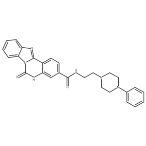 N-[2-(4-phenylpiperazin-1-yl)ethyl]-6-thioxo-5,6-dihydrobenzimidazo[1,2-c]quinazoline-3-carboxamide结构式