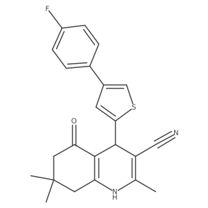 4-(4-(4-Fluorophenyl)thiophen-2-yl)-2,7,7-trimethyl-5-oxo-1,4,5,6,7,8-hexahydroquinoline-3-carbonitrile Structure