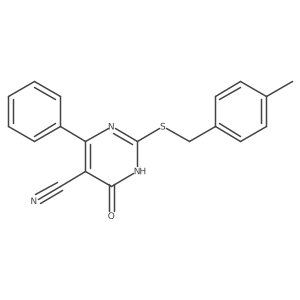 4-Hydroxy-2-[(4-methylbenzyl)sulfanyl]-6-phenyl-5-pyrimidinecarbonitrile Structure