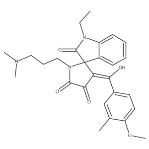 1'-[3-(dimethylamino)propyl]-1-ethyl-4'-hydroxy-3'-[(4-methoxy-3-methylphenyl)carbonyl]spiro[indole-3,2'-pyrrole]-2,5'(1H,1'H)-dione Structure