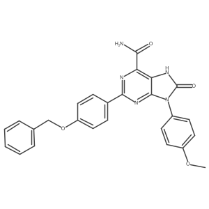 2-(4-(benzyloxy)phenyl)-9-(4-methoxyphenyl)-8-oxo-8,9-dihydro-7H-purine-6-carboxamide Structure