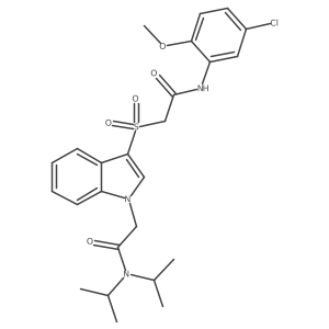 2-(3-((2-((5-chloro-2-methoxyphenyl)amino)-2-oxoethyl)sulfonyl)-1H-indol-1-yl)-N,N-diisopropylacetamide结构式
