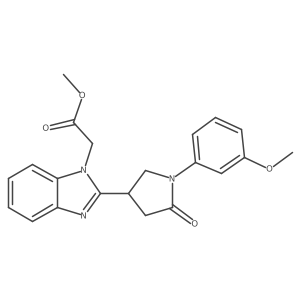 Methyl 2-{2-[1-(3-methoxyphenyl)-5-oxopyrrolidin-3-yl]benzimidazolyl}acetate Structure