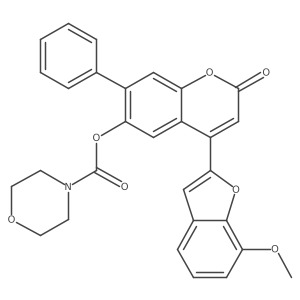 4-(7-methoxy-1-benzofuran-2-yl)-2-oxo-7-phenyl-2H-chromen-6-yl morpholine-4-carboxylate Structure