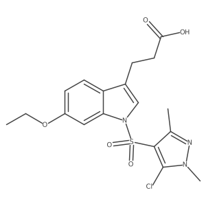 3-[1-(5-Chloro-1,3-dimethyl-1h-pyrazole-4-sulfonyl)-6-ethoxy-1h-indol-3-yl]-propionic acid结构式