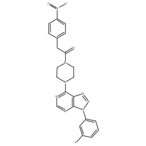 1-(4-(3-(3-fluorophenyl)-3H-[1,2,3]triazolo[4,5-d]pyrimidin-7-yl)piperazin-1-yl)-2-(4-nitrophenyl)ethanone结构式