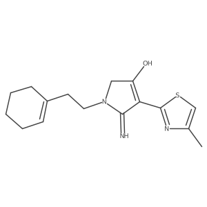 1-[2-(cyclohex-1-en-1-yl)ethyl]-5-imino-4-(4-methyl-1,3-thiazol-2-yl)-2,5-dihydro-1H-pyrrol-3-ol结构式
