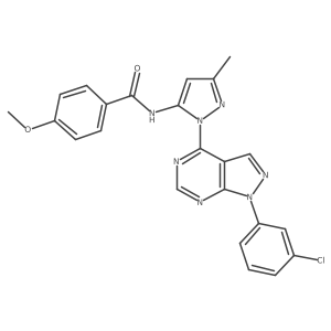 N-{1-[1-(3-chlorophenyl)-1H-pyrazolo[3,4-d]pyrimidin-4-yl]-3-methyl-1H-pyrazol-5-yl}-4-methoxybenzamide Structure