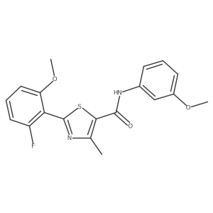2-(2-fluoro-6-methoxyphenyl)-N-(3-methoxyphenyl)-4-methyl-1,3-thiazole-5-carboxamide Structure