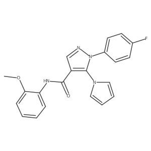1-(4-fluorophenyl)-N-(2-methoxyphenyl)-5-(1H-pyrrol-1-yl)-1H-pyrazole-4-carboxamide Structure