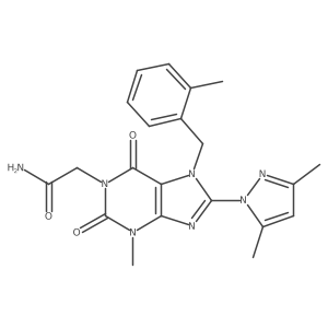 2-[8-(3,5-dimethyl-1H-pyrazol-1-yl)-3-methyl-7-[(2-methylphenyl)methyl]-2,6-dioxo-2,3,6,7-tetrahydro-1H-purin-1-yl]acetamide Structure