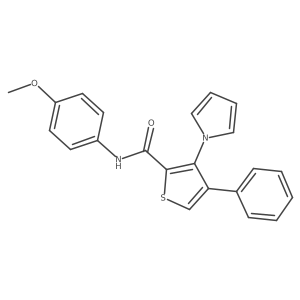 N-(4-methoxyphenyl)-4-phenyl-3-(1H-pyrrol-1-yl)thiophene-2-carboxamide结构式