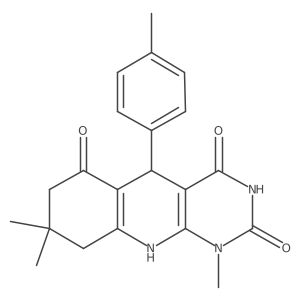 1,8,8-trimethyl-5-(4-methylphenyl)-5,8,9,10-tetrahydropyrimido[4,5-b]quinoline-2,4,6(1H,3H,7H)-trione Structure