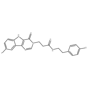 N-(4-chlorophenethyl)-3-(8-fluoro-4-oxo-4,5-dihydro-3H-pyrimido[5,4-b]indol-3-yl)propanamide Structure