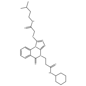 N-cyclohexyl-3-[1-({[(3-methylbutyl)carbamoyl]methyl}sulfanyl)-5-oxo-4H,5H-[1,2,4]triazolo[4,3-a]quinazolin-4-yl]propanamide Structure