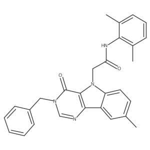 2-(3-benzyl-8-methyl-4-oxo-3H-pyrimido[5,4-b]indol-5(4H)-yl)-N-(2,6-dimethylphenyl)acetamide结构式