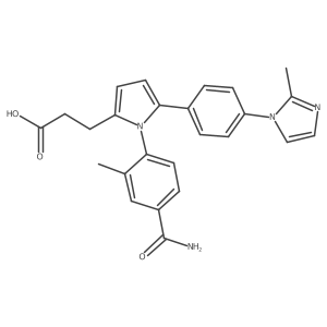 1-[4-(Aminocarbonyl)-2-methylphenyl]-5-[4-(2-methyl-1h-imidazol-1-yl)phenyl]-1h-pyrrole-2-propanoic acid Structure
