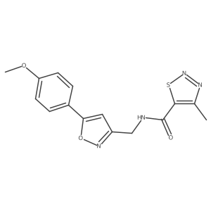 N-((5-(4-methoxyphenyl)isoxazol-3-yl)methyl)-4-methyl-1,2,3-thiadiazole-5-carboxamide结构式